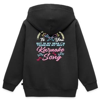 Ich Denke An Mein Nächstes Karaoke-Lied - Kinder Premium Organic Zip Hoodie - Schwarz - Hinten - AI Model Kid Male (0cm)