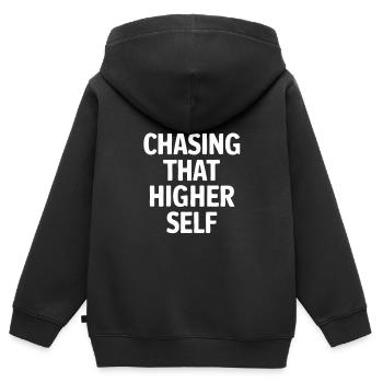 Auf der Jagd nach dem höheren Selbst - Kinder Premium Organic Zip Hoodie - Schwarz - Hinten - AI Model Kid Male (0cm)