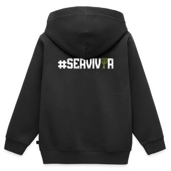 Funny Tennis Player Racket - Kinder Premium Organic Zip Hoodie - Schwarz - Hinten - AI Model Kid Male (0cm)