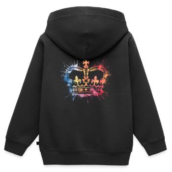Krone verschiedene Farben - Kinder Premium Organic Zip Hoodie - Schwarz - Hinten - AI Model Kid Male (0cm)
