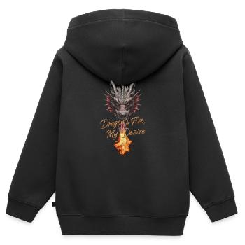 Dragons fire my desire - Kids Premium Organic Zip-up Hoodie - black - Back - AI Model Kid Male (0cm)