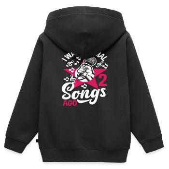Ich War Vor 2 Liedern Normal - Kinder Premium Organic Zip Hoodie - Schwarz - Hinten - AI Model Kid Male (0cm)