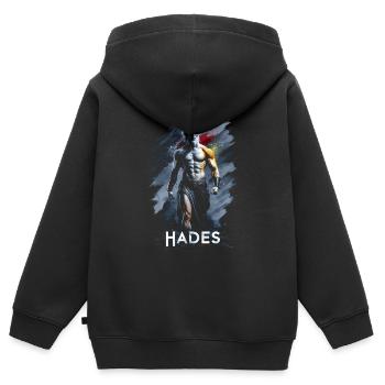 Hades griechische Mythologie Gott - Kinder Premium Organic Zip Hoodie - Schwarz - Hinten - AI Model Kid Male (0cm)