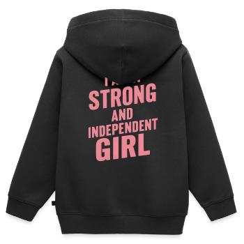 Je suis une fille forte et indépendante - Sweat Premium à capuche zippé enfant bio - noir - Dos - AI Model Kid Male (0cm)