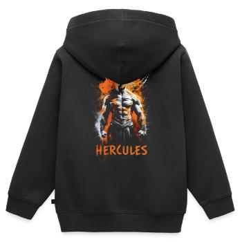 Herkules-Krieger - Kinder Premium Organic Zip Hoodie - Schwarz - Hinten - AI Model Kid Male (0cm)
