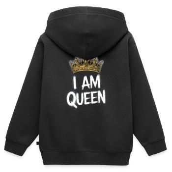 Ich bin die Diademkönigin - Kinder Premium Organic Zip Hoodie - Schwarz - Hinten - AI Model Kid Male (0cm)