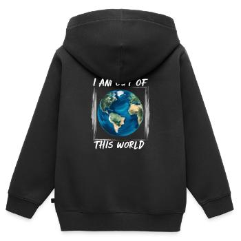 Ich bin nicht von dieser Welt / Außerirdisch - Kinder Premium Organic Zip Hoodie - Schwarz - Hinten - AI Model Kid Male (0cm)