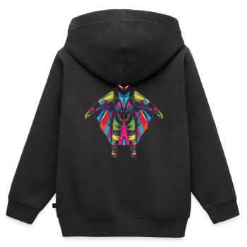 Wingsuit Flying Wingsuit Aviateur Saut en parachute - Sweat Premium à capuche zippé enfant bio - noir - Dos - AI Model Kid Male (0cm)