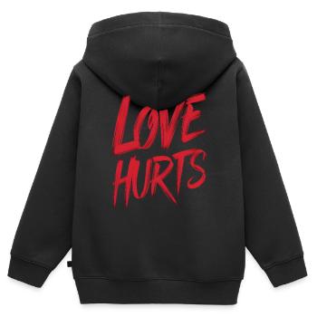 L’amour fait mal - Sweat Premium à capuche zippé enfant bio - noir - Dos - AI Model Kid Male (0cm)