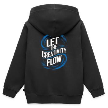 Laissez libre cours à votre créativité - Sweat Premium à capuche zippé enfant bio - noir - Dos - AI Model Kid Male (0cm)