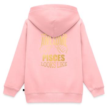 Pesci - Felpa Premium con cappuccio con zip bambino bio - rosa - Retro - AI Model Kid Female (0cm)
