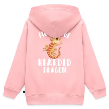 Mère du dragon barbu lézard amant mère F - Sweat Premium à capuche zippé enfant bio - rose - Dos - AI Model Kid Female (0cm)
