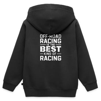 Offroad-Rennen sind die beste Art von Rennen - Kinder Premium Organic Zip Hoodie - Schwarz - Hinten - AI Model Kid Male (0cm)