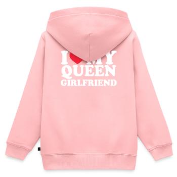 Petite amie Petite amie Relation Couple Amour Couple - Sweat Premium à capuche zippé enfant bio - rose - Dos - AI Model Kid Female (0cm)
