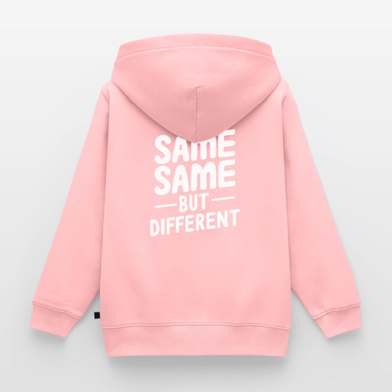 Same same but different Kids Premium Organic Zip-up Hoodie