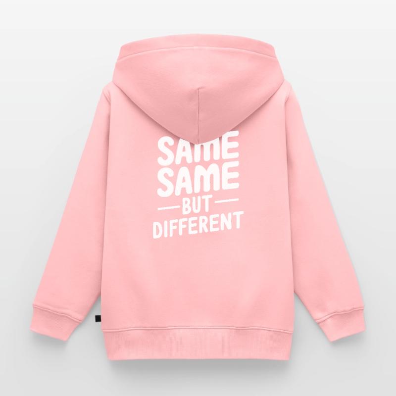 Same same but different Kids Premium Organic Zip-up Hoodie