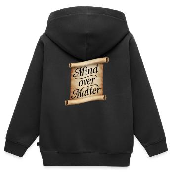 Faites défiler l’ au-dessus de la matière - Sweat Premium à capuche zippé enfant bio - noir - Dos - AI Model Kid Male (0cm)