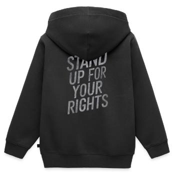 Défendez vos droits - Sweat Premium à capuche zippé enfant bio - noir - Dos - AI Model Kid Male (0cm)