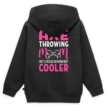Hache Lancer Maman Maman Normale Mais Plus Cool À - Sweat Premium à capuche zippé enfant bio - noir - Dos - AI Model Kid Male (0cm)