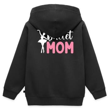 Ballet Maman Danse Danseuse Pantoufles de verre - Sweat Premium à capuche zippé enfant bio - noir - Dos - AI Model Kid Male (0cm)