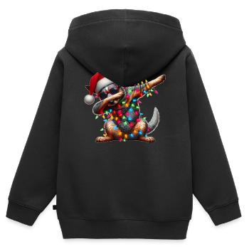 Frotter Australian Cattle Chien Lunettes de soleil Niedli - Sweat Premium à capuche zippé enfant bio - noir - Dos - AI Model Kid Male (0cm)