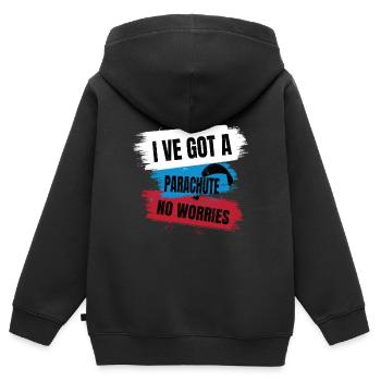 Solitude dans le ciel – Parapente - Sweat Premium à capuche zippé enfant bio - noir - Dos - AI Model Kid Male (0cm)