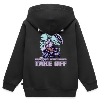 Paragliding: Where Dreams Take Off - Kinder Premium Organic Zip Hoodie - Schwarz - Hinten - AI Model Kid Male (0cm)