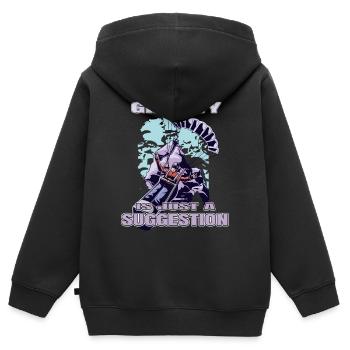 La gravité n’est qu’une suggestion – Parapente - Sweat Premium à capuche zippé enfant bio - noir - Dos - AI Model Kid Male (0cm)