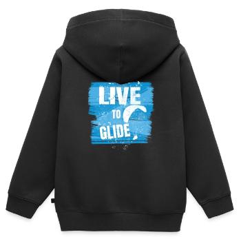 Live to Glide – Paragliding Passion - Kinder Premium Organic Zip Hoodie - Schwarz - Hinten - AI Model Kid Male (0cm)