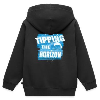Tipping the Horizon – Paragliding Adventure - Kids Premium Organic Zip-up Hoodie - black - Back - AI Model Kid Male (0cm)