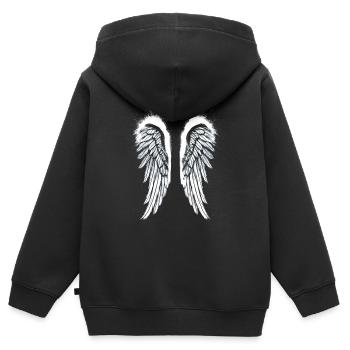 Ailes d’ange Ailes d’ange - Sweat Premium à capuche zippé enfant bio - noir - Dos - AI Model Kid Male (0cm)