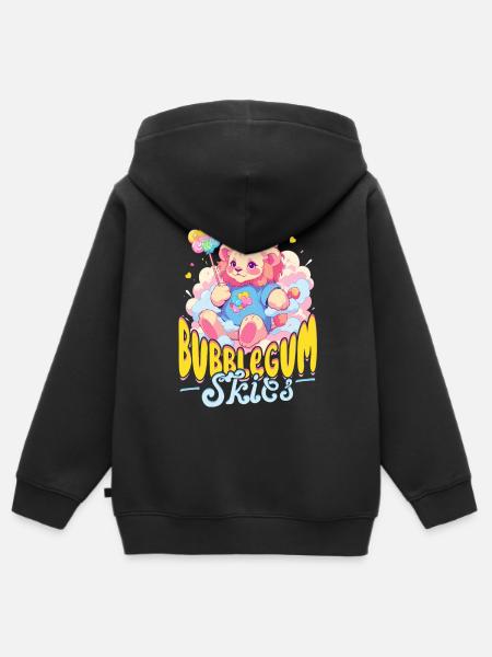 Zuckerwatte Bubblegum Skies - Kinder Premium Organic Zip Hoodie - Schwarz
