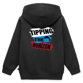 Tipping the Horizon – Paragliding Adventure - Kids Premium Organic Zip-up Hoodie - black - Back - AI Model Kid Male (0cm)