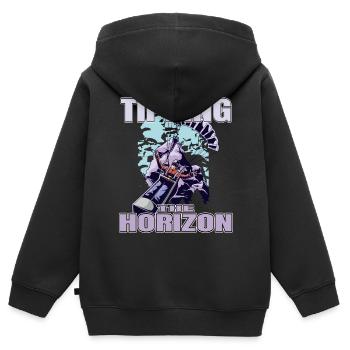 Tipping the Horizon – Paragliding Adventure - Kids Premium Organic Zip-up Hoodie - black - Back - AI Model Kid Male (0cm)