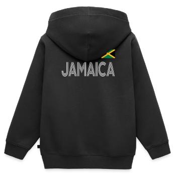 Jamaïque Jamaïque Rasta Raggea Drapeau Rastafari - Sweat Premium à capuche zippé enfant bio - noir - Dos - AI Model Kid Male (0cm)