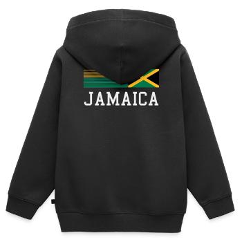 Jamaïque Jamaïque Rasta Raggea Drapeau Rastafari - Sweat Premium à capuche zippé enfant bio - noir - Dos - AI Model Kid Male (0cm)