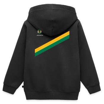 Jamaïque Jamaïque Rasta Raggea Drapeau Rastafari - Sweat Premium à capuche zippé enfant bio - noir - Dos - AI Model Kid Male (0cm)