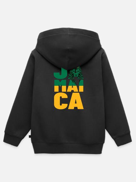 Jamaica Jamaica Rasta Raggea Rastafari Flag - Kids Premium Organic Zip-up Hoodie - black