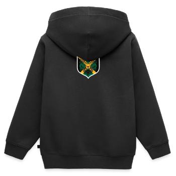 Jamaïque Jamaïque Rasta Raggea Drapeau Rastafari - Sweat Premium à capuche zippé enfant bio - noir - Dos - AI Model Kid Male (0cm)