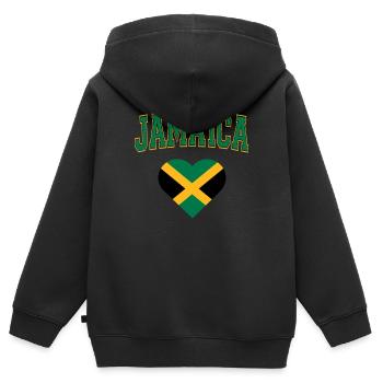Jamaïque Jamaïque Rasta Raggea Drapeau Rastafari - Sweat Premium à capuche zippé enfant bio - noir - Dos - AI Model Kid Male (0cm)