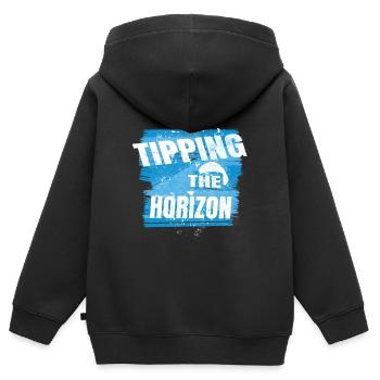 Tipping the Horizon - Kids Premium Organic Zip-up Hoodie - black - Back - AI Model Kid Male (0cm)