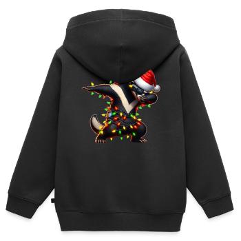 Dabbing Honey Badger Ratel Lunettes de soleil mignon - Sweat Premium à capuche zippé enfant bio - noir - Dos - AI Model Kid Male (0cm)