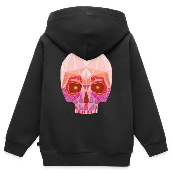 Tête de mort rubis - Sweat Premium à capuche zippé enfant bio - noir - Dos - AI Model Kid Male (0cm)