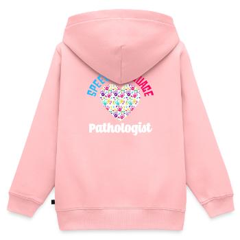 Orthophoniste Empreintes de mains cardiaques - Sweat Premium à capuche zippé enfant bio - rose - Dos - AI Model Kid Female (0cm)