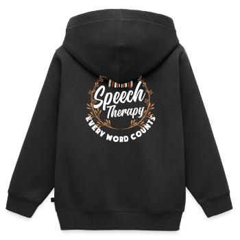Sprachtherapie Jedes Wort Zählt - Kinder Premium Organic Zip Hoodie - Schwarz - Hinten - AI Model Kid Male (0cm)