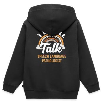 Ich Bin Ganz Gespräch Sprachtherapeut - Kinder Premium Organic Zip Hoodie - Schwarz - Hinten - AI Model Kid Male (0cm)