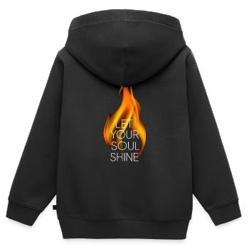 Laisse ton âme briller - Sweat Premium à capuche zippé enfant bio - noir - Dos - AI Model Kid Male (0cm)