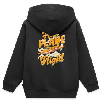 Premier vol Vol en avion - Sweat Premium à capuche zippé enfant bio - noir - Dos - AI Model Kid Male (0cm)