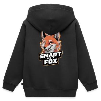 Schlau wie ein Fuchs - Kinder Premium Organic Zip Hoodie - Schwarz - Hinten - AI Model Kid Male (0cm)