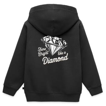 Brille comme un diamant - Sweat Premium à capuche zippé enfant bio - noir - Dos - AI Model Kid Male (0cm)